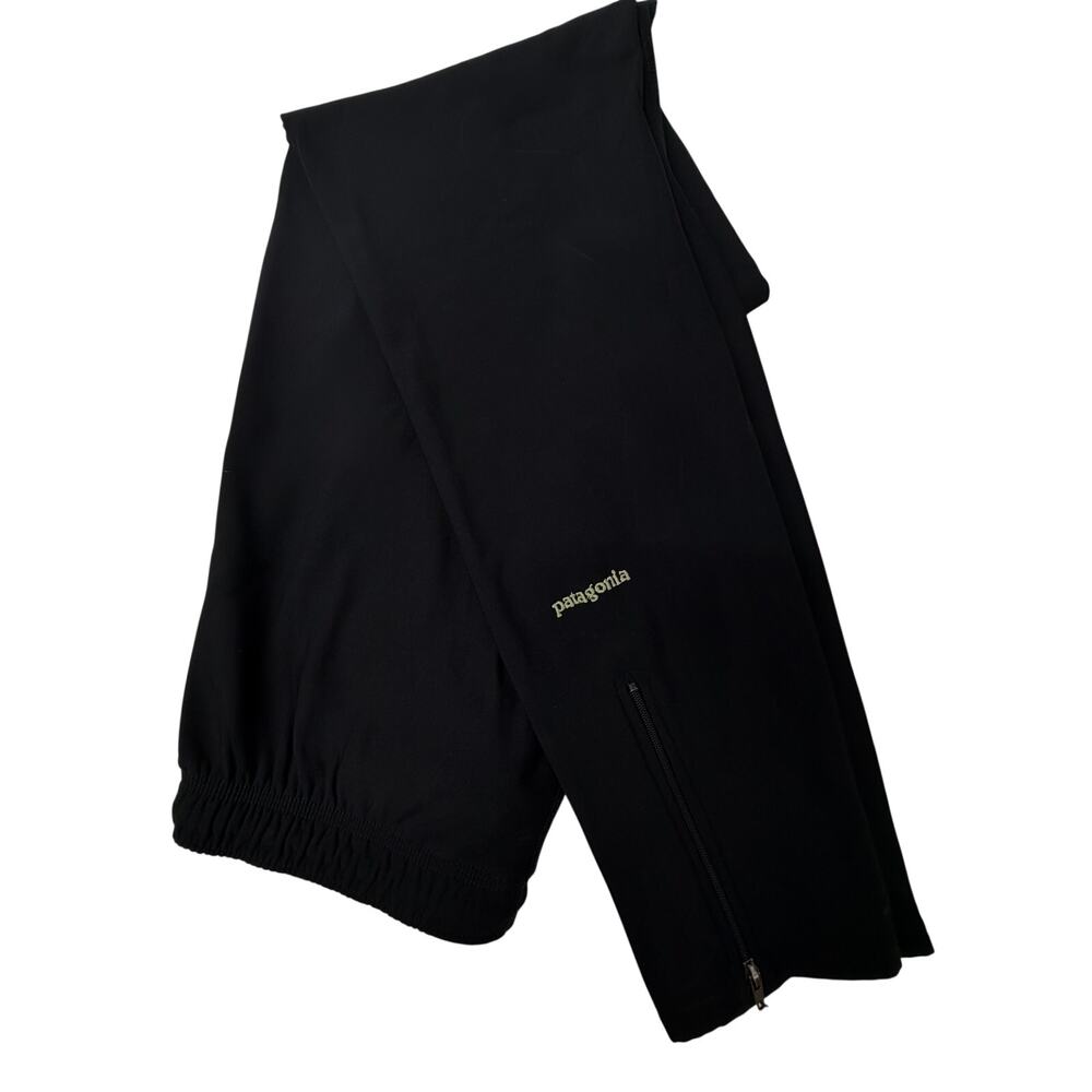 Patagonia Womens L Black Capilene Running Tights Ankle Zip Leggings